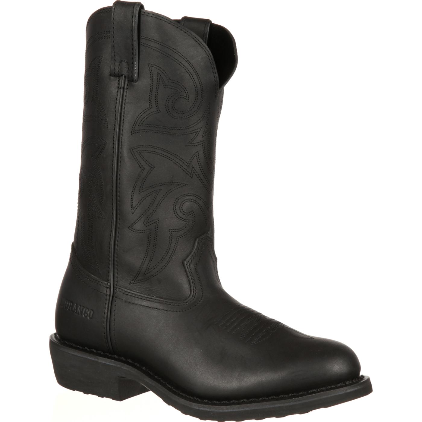 durango oiled black leather western boot
