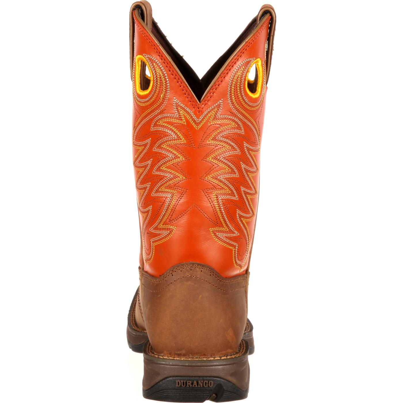 blue and orange cowboy boots