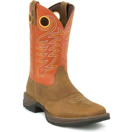 blue and orange cowboy boots